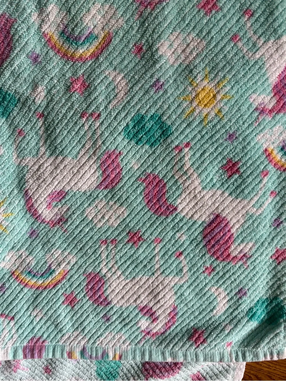Unicorn and Rainbow towel and hand towel set